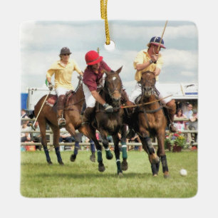 SPORTING HORSES CERAMIC ORNAMENT