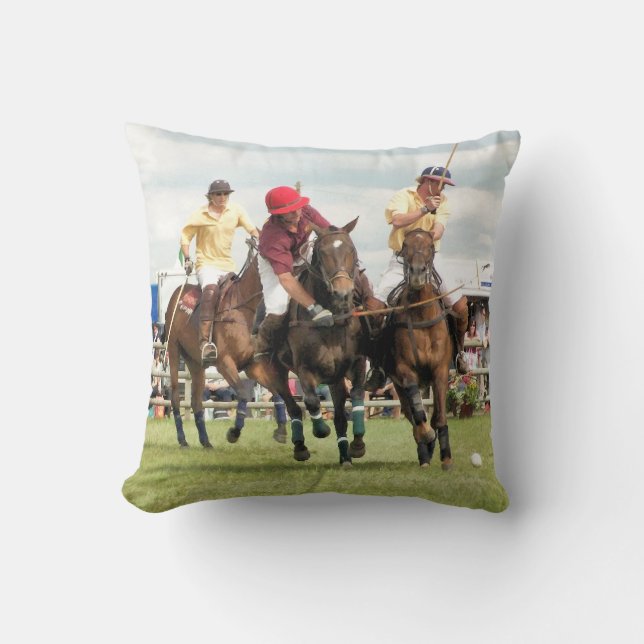 SPORTING HORSES THROW PILLOW (Front)
