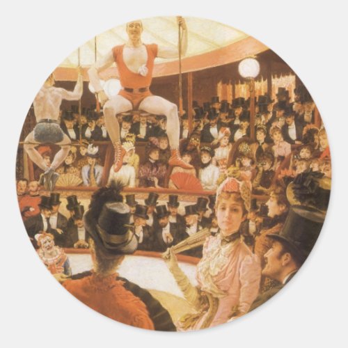 Sporting Ladies aka Circus Lover by James Tissot Classic Round Sticker