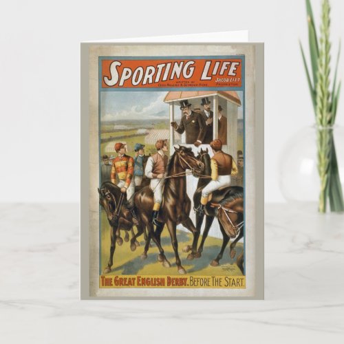 Sporting Life Great English Derby Vintage Horse Card