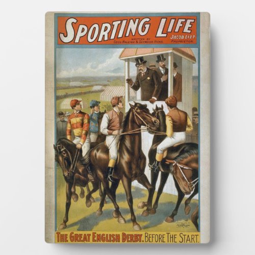 Sporting Life Great English Derby Vintage Horse Plaque