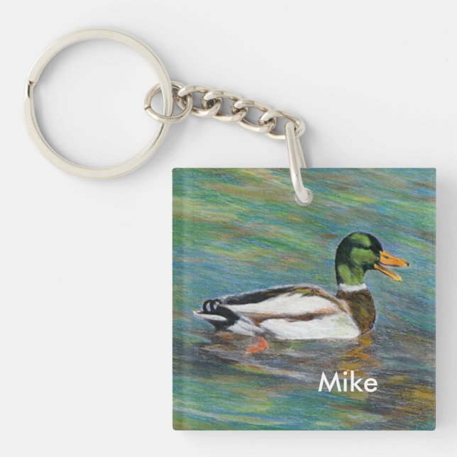 Sporting Man's Personalized Mallard Keychain (Front)