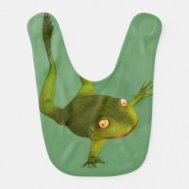Sportive Frog Baby Bib (Front)
