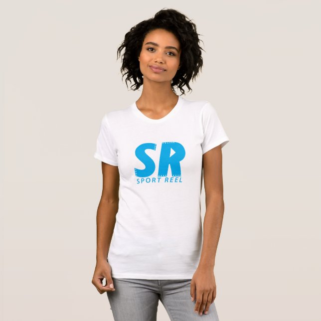 SPORTREEL WOMEN FITTED T-SHIRT WITH BLUE LOGO (Front Full)