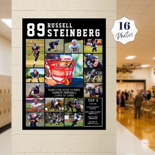 Sports 16 Photo Collage Senior Night Poster