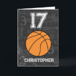 Sports 17th Birthday Basketball Card<br><div class="desc">A personalized sports 17th basketball birthday card ,  which you can easily personalize the front with the name and the inside card message. A personalized basketball birthday card for basketball players,  basketball fans,  etc.</div>