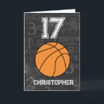 Sports 17th Birthday Basketball Card<br><div class="desc">A personalized sports 17th basketball birthday card ,  which you can easily personalize the front with the name and the inside card message. A personalized basketball birthday card for basketball players,  basketball fans,  etc.</div>