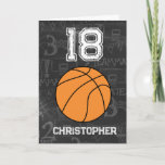 Sports 18th Birthday Basketball Card<br><div class="desc">A personalized sports 18th basketball birthday card ,  which you can easily personalize the front with the name and the inside card message. A personalized basketball birthday card for basketball players,  basketball fans,  etc.</div>