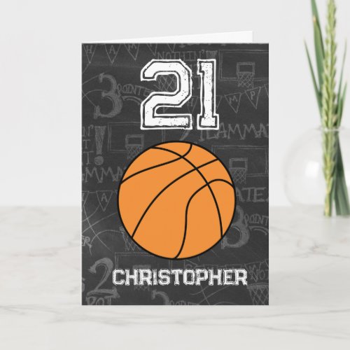 Sports 21st Birthday Basketball Card