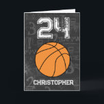 Sports 24th Birthday Basketball Card<br><div class="desc">A personalized sports 24th basketball birthday card ,  which you can easily personalize the front with the name and the inside card message. A great basketball birthday card for his 24th birthday.</div>