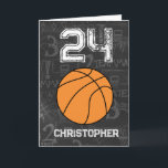 Sports 24th Birthday Basketball Card<br><div class="desc">A personalized sports 24th basketball birthday card ,  which you can easily personalize the front with the name and the inside card message. A great basketball birthday card for his 24th birthday.</div>