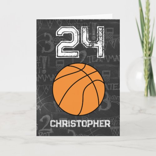 Sports 24th Birthday Basketball Card