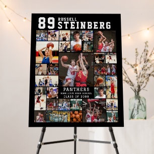 Sports 30 Photo Collage Player Name Number Foam Board