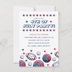 Sports 4th of July Party Invitation