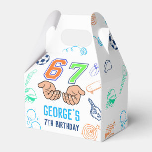 Sports 6 7 Meme Trend Six Seven Birthday Party Favor Boxes