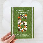 Sports 6th Birthday Party Invitation<br><div class="desc">Sports 6th Birthday Party Invitation for your all star kid! Number 6 is made of footballs, soccer balls, basketballs and golf balls on a green grass background. Design continues on the back resembling a jersey with name and birthday age. Your friends and family will definitely have a ball at this...</div>