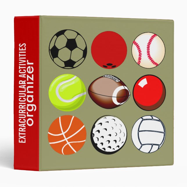 Sports Activities Organizer 3 Ring Binder (Front/Spine)
