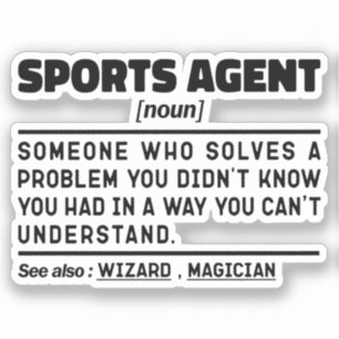 Sports Agent Noun Commercial Representative Cool Sticker