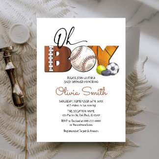 Sports All Star Baby Shower Invitation