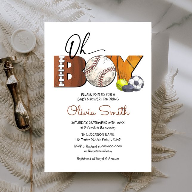 Sports All Star Baby Shower Invitation (Creator Uploaded)