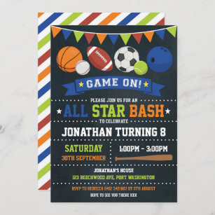 Maison Et Jardin Fetes Occasions Speciales Herbe Rugby Noir Childrens Birthday Party Invitations Ml