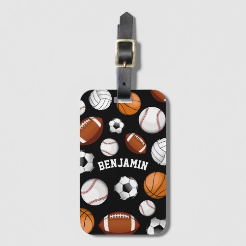 Sports All STAR Personalized Name Black Luggage Tag