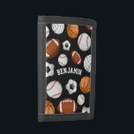 Sports All STAR Personalized Name Black Trifold Wallet<br><div class="desc">An ALL-STAR personalized name sports themed wallet for the special ALL STAR in your life.</div>