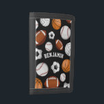 Sports All STAR Personalized Name Black Trifold Wallet<br><div class="desc">An ALL-STAR personalized name sports themed wallet for the special ALL STAR in your life.</div>