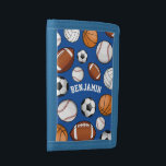 Sports All STAR Personalized Name Blue Tri-fold Wallet<br><div class="desc">An ALL-STAR personalized name sports themed blue wallet for the special ALL STAR in your life.</div>