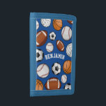 Sports All STAR Personalized Name Blue Tri-fold Wallet<br><div class="desc">An ALL-STAR personalized name sports themed blue wallet for the special ALL STAR in your life.</div>