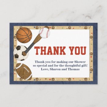 Sports All Star Thank You Card by eventfulcards at Zazzle