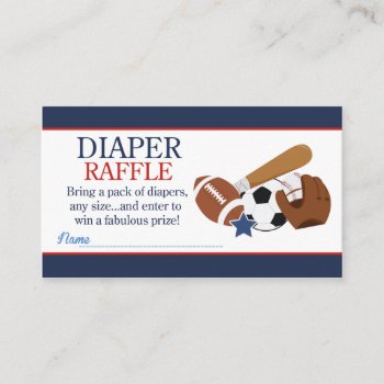 Sports All Stars Boy Baby Shower Diaper Raffle Enclosure Card by allpetscherished at Zazzle