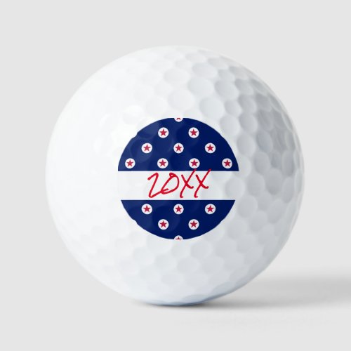 Sports All Stars Year Golfing Red White Blue Golf Balls
