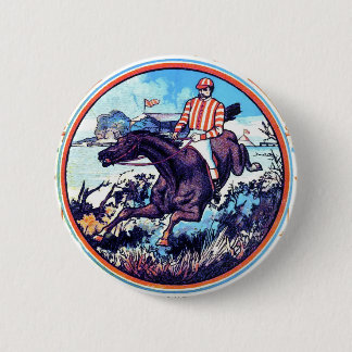 Sports and Games Fox Hunt Vintage Book Cover Pinback Button