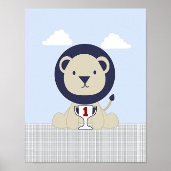 Sports Animals Lion Nursery Art Poster by Personalizedbydiane at Zazzle