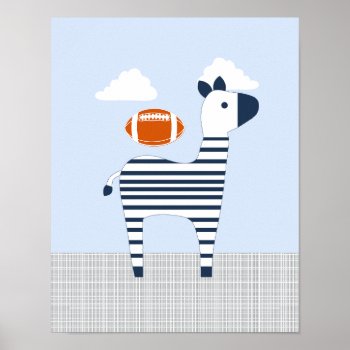 Sports Animals Zebra Nursery Art Poster by Personalizedbydiane at Zazzle