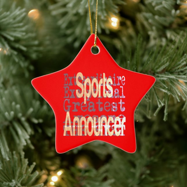 Sports Announcer Extraordinaire Ceramic Ornament (Tree)