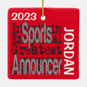Sports Announcer Extraordinaire CUSTOM Ceramic Ornament