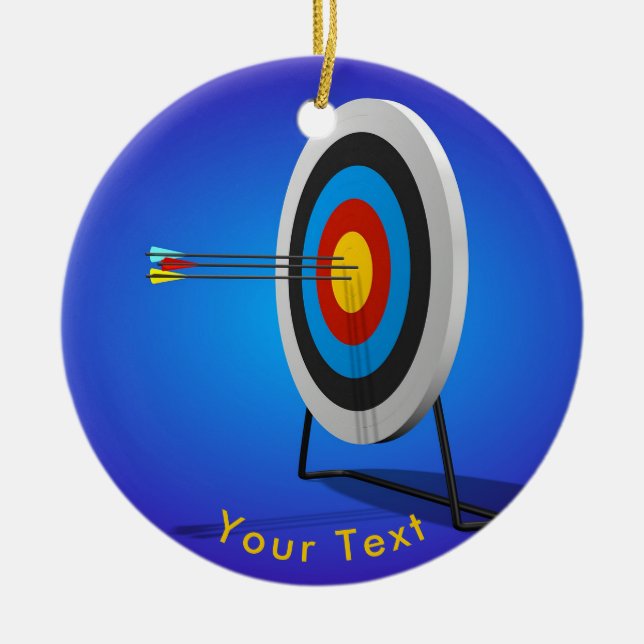 SPORTS Archery Triple Bullseye Ceramic Ornament (Front)