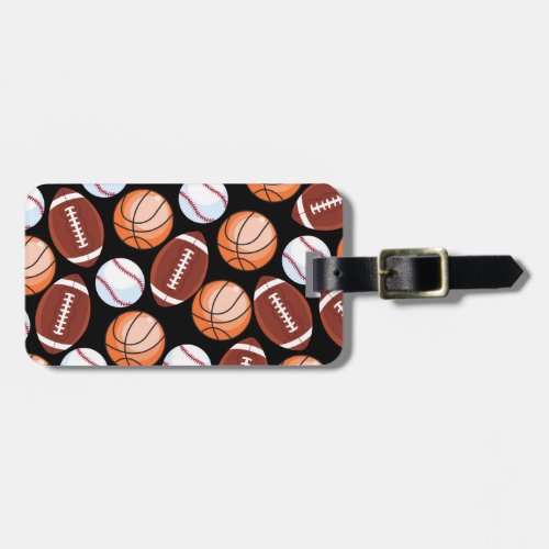 SPORTS Athlete Baseball Football Basketball Design Luggage Tag