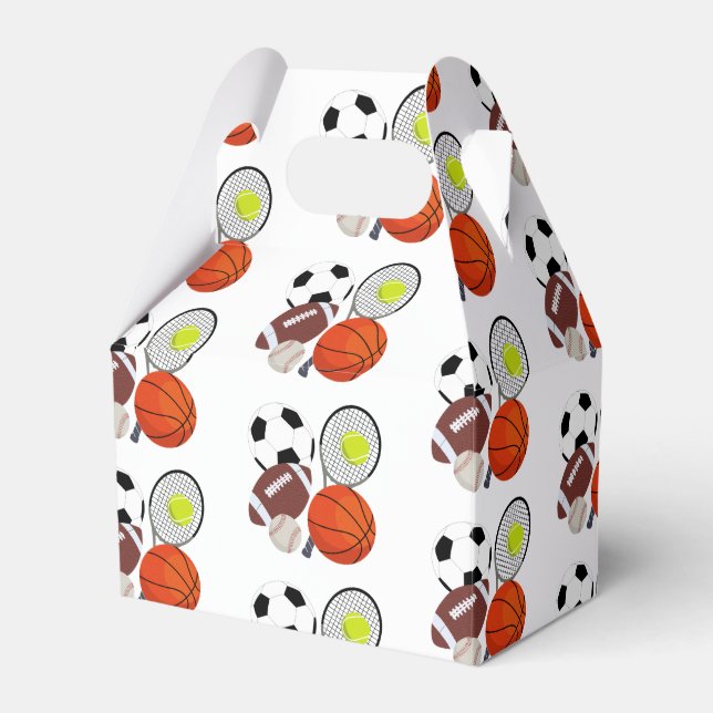 Sports Athletic Balls  Favor Boxes (Front Side)