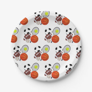 Sports Athletic Balls Paper Plates
