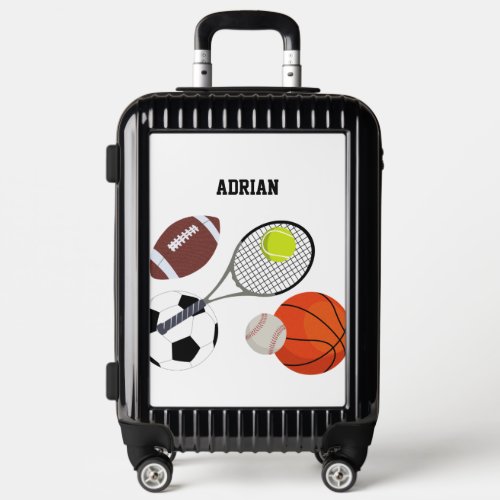 Sports Athletic Balls Personalized Name  Luggage