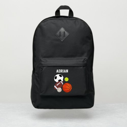 Sports Athletic Balls Personalized Name School Port Authority Backpack