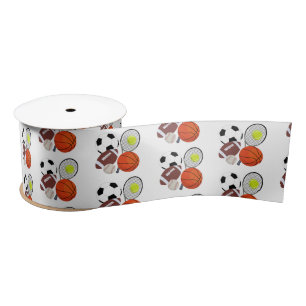 Sports Athletic Balls Satin Ribbon