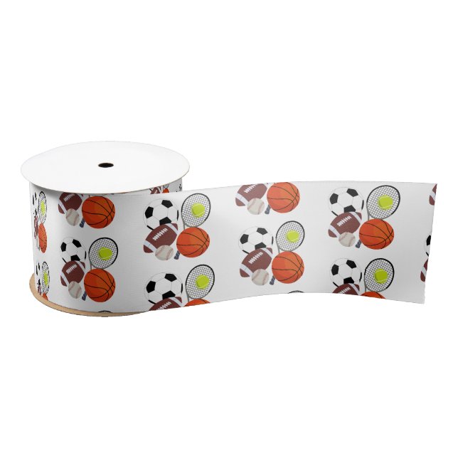 Sports Athletic Balls  Satin Ribbon (Spool)