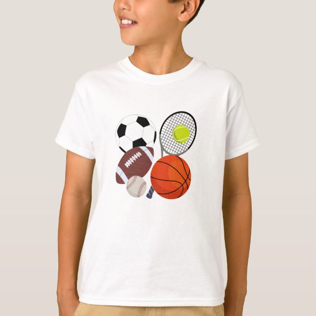 Sports Athletic Balls T-Shirt (Front)