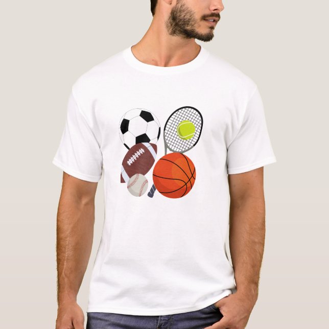 Sports Athletic Balls T-Shirt (Front)