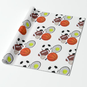 Sports Athletic Balls Wrapping Paper