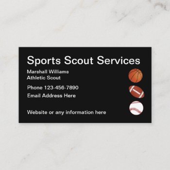 Sports Athletic Scout Simple Layout Business Card by Luckyturtle at Zazzle